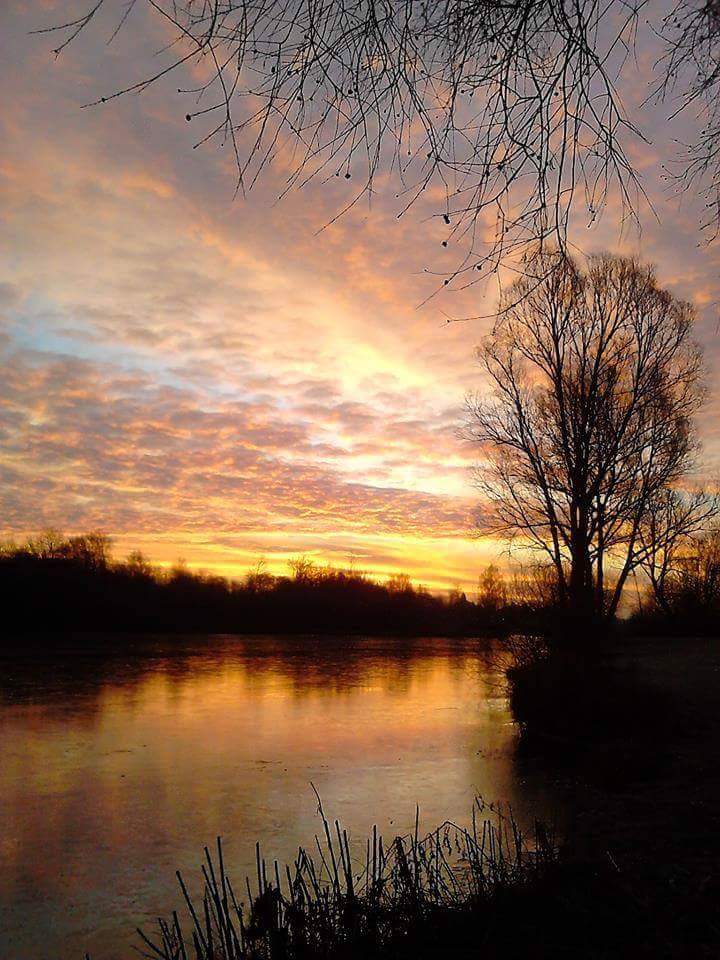lever de soleil aux étangs de La Roche Dorée à Boves