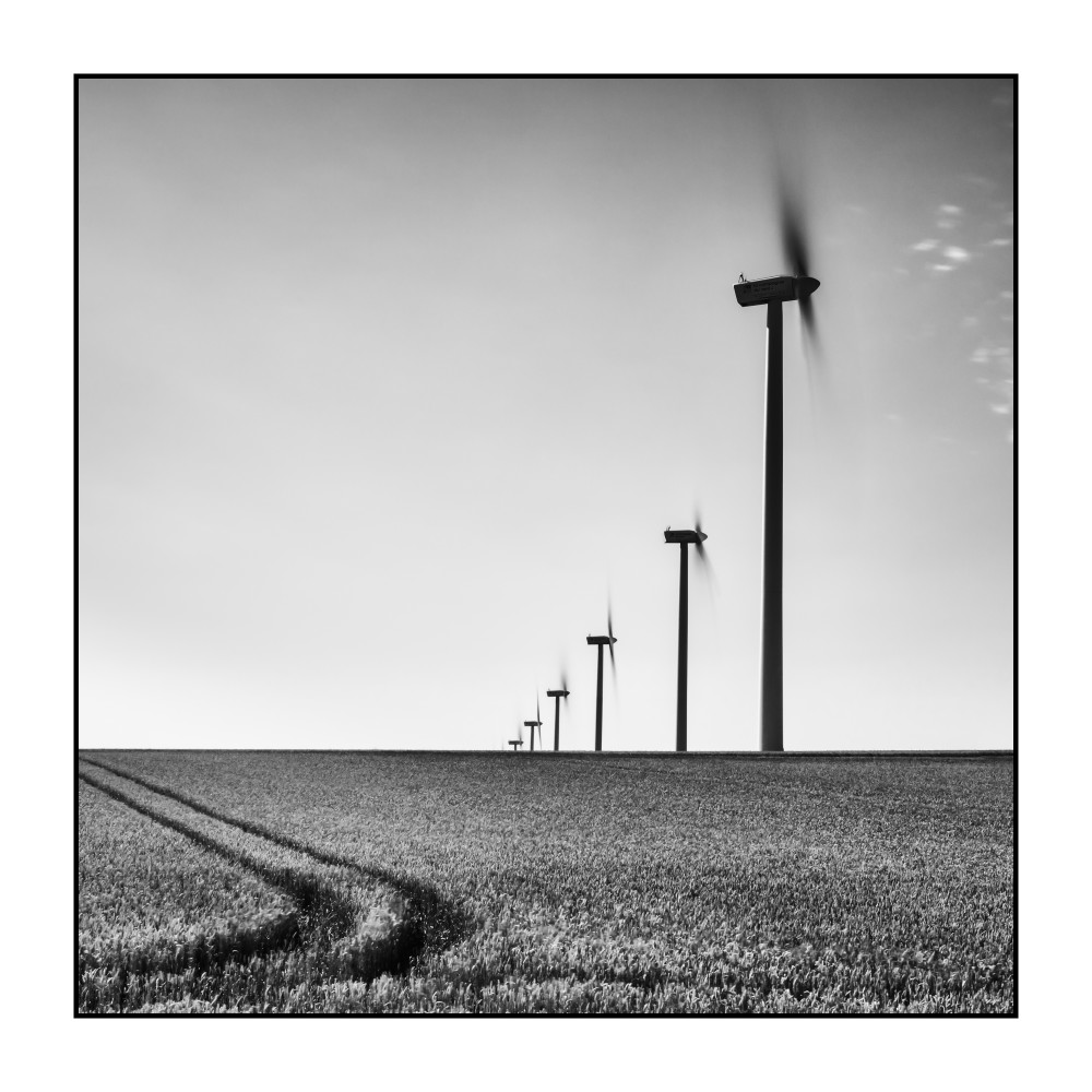 Série ciels de Picardie: éoliennes, non loin de Flixecourt.
