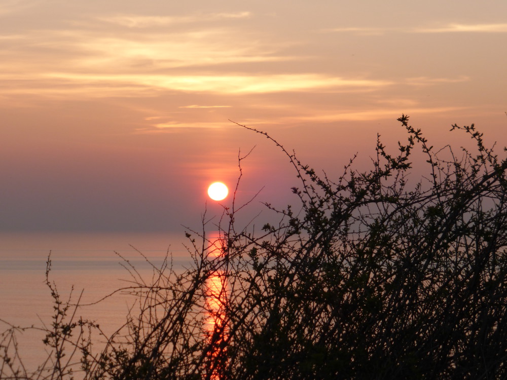Titre: Coucher de soleil  Lieu: falaise Mers-Les-Bains Appareil photo: Lumix Panasonic DMC-TZ35