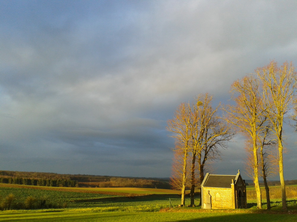 Ciel et Soleil d'hiver en Picardie